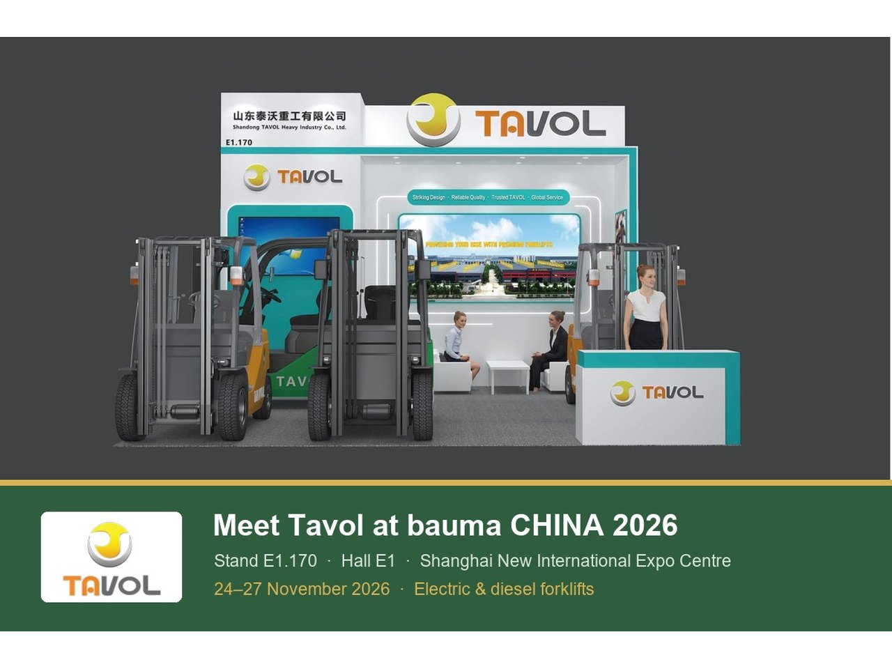 Tavol expondrá en bauma CHINA 2026 - Stand E1.170, Shanghai