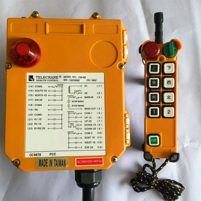 Componentes de la grúa del sistema de control remoto