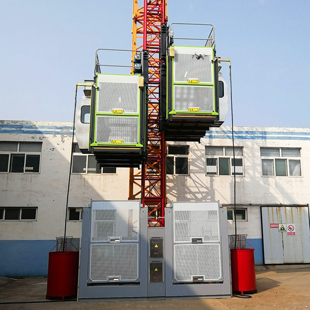 SC200/200 Elevador de construcción de material y pasajeros de 2 toneladas de elevador de construcción